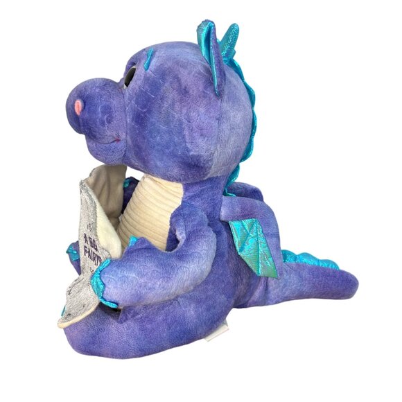 Cuddle Barn Musical Purple Dragon Plush Reading Fairy Tales Book Stuffed Animal - Picture 2 of 12
